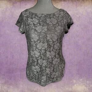 Y2k black lace top by Fever